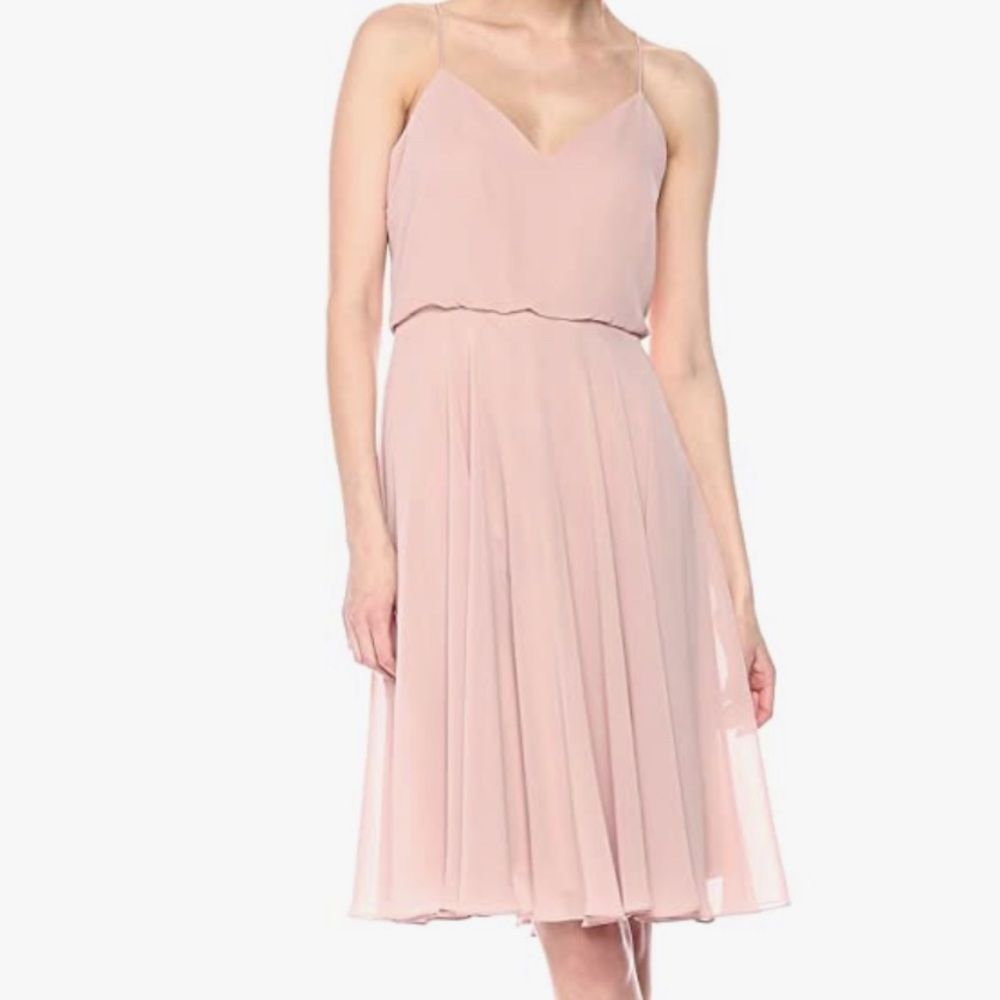 Jenny Woo Sienna  Chiffon V Neck Dress